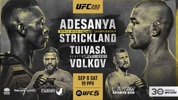 Watch UFC 293: Adesanya vs Strickland PPV 9/9/23 – 9 September 2023