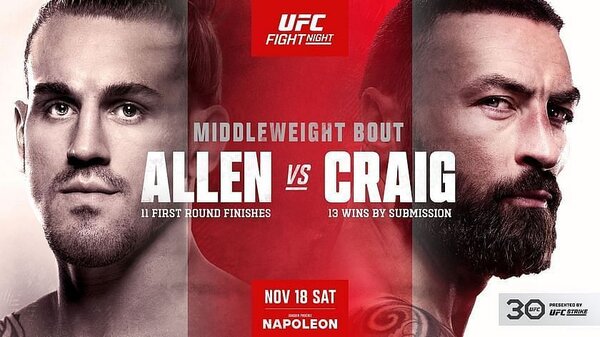Watch UFC Fight Night: Allen vs Craig 11/18/23 – 18 November 2023
