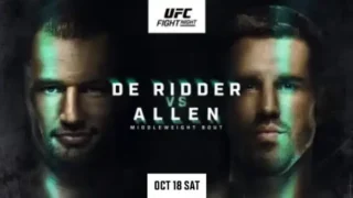 UFC FN de Ridder vs Allen 10/18/25 – 18th October 2025